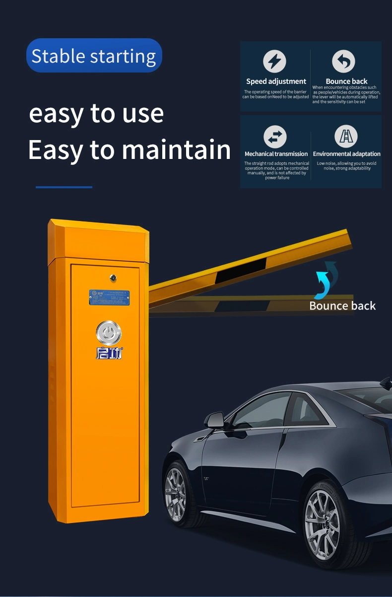 Heavy Duty Electric Boom Straight Barrier Gate with Car Parking Lock Toll Management System