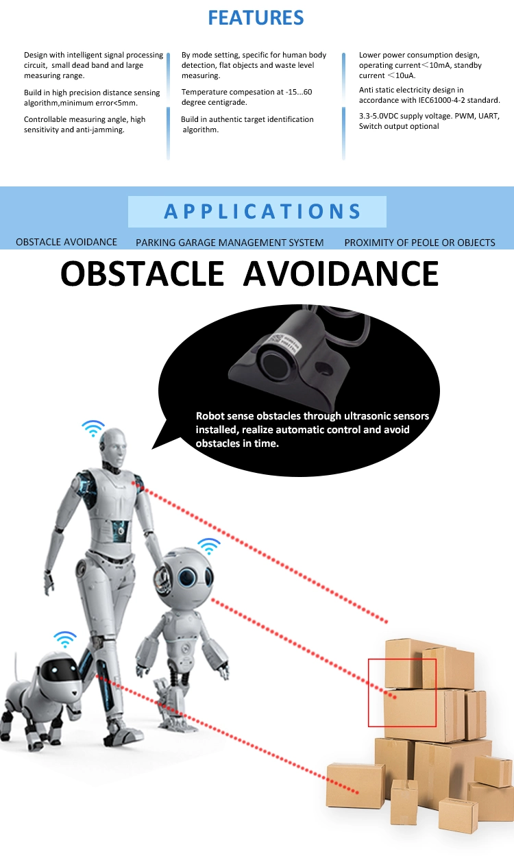 Dyp-A09 Ultrasonic Level Sensor for Robort Obstancle Avoidance with Multiple Output Methods and High Performance Load Cell